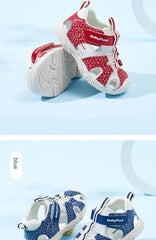 BabyFront 幼童水鞋 - 藍色幾何網紋包頭涼鞋
