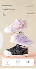 BabyFront FlutterSteps – 女嬰粉色飛翼運動鞋