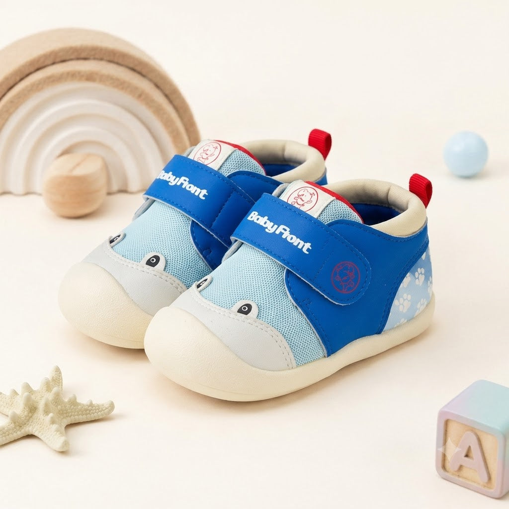 BabyFront 幼兒學步鞋，適合 1-3 歲，柔軟鞋底，透氣網布與防滑 TPR 大底