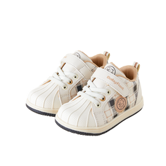 BabyFront 復古學步鞋 – 格紋拼接軟頭學步鞋