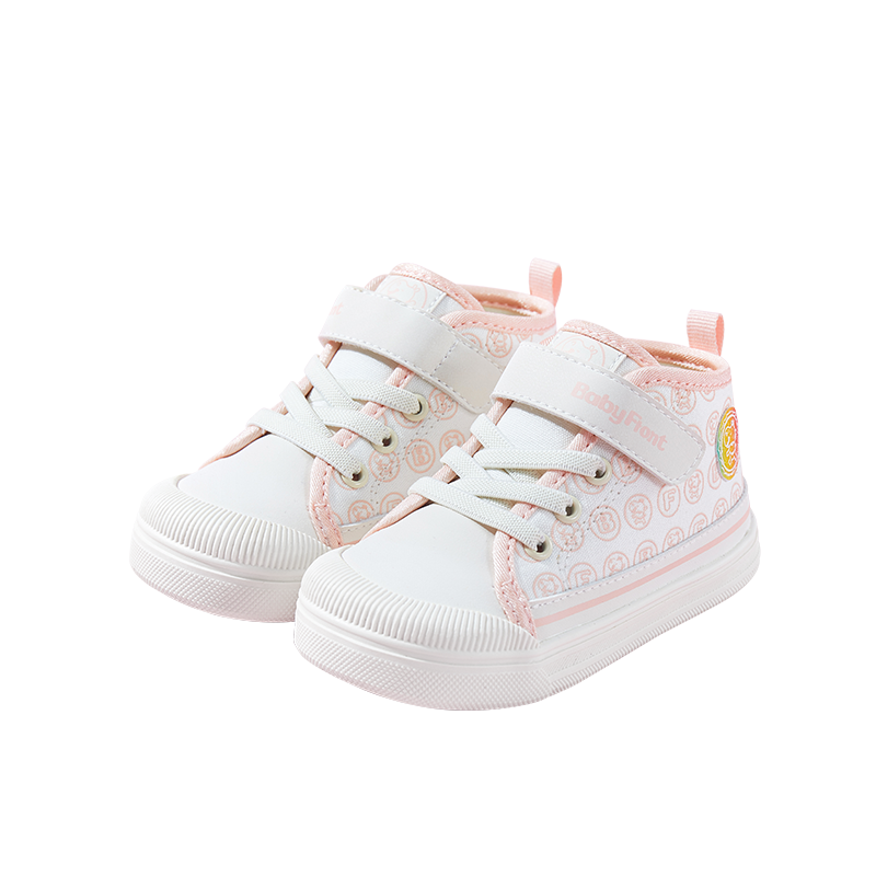 BabyFront CozyStep 中筒幼兒鞋 – 粉紅卡通印花學步鞋