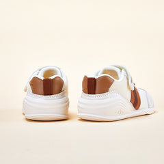 BabyFront 幼童女鞋運動鞋 - 白色網布鞋搭配桃紅色點綴和蝴蝶結鞋帶
