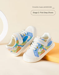 BabyFront 幼童運動鞋 - 彩色卡通印花防滑兒童鞋 (白/藍)