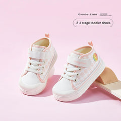 BabyFront CozyStep 中筒幼兒鞋 – 粉紅卡通印花學步鞋