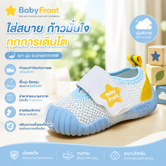 BabyFront 學步鞋 | 透氣網布軟底幼兒鞋