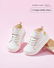 BabyFront CozyStep 中筒幼兒鞋 – 粉紅卡通印花學步鞋