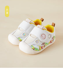 BabyFront 幼兒學步鞋 - 白色網布配彩色卡通動物圖案