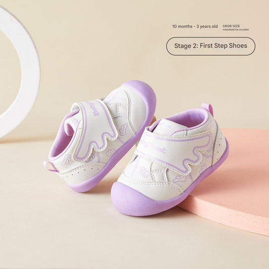 BabyFront 天使翅膀學步鞋 - 白色/紫色嬰幼兒學步鞋