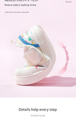 BabyFront BreezeLite 網眼幼童運動鞋－輕量粉色學步鞋，附彩色幾何圖案