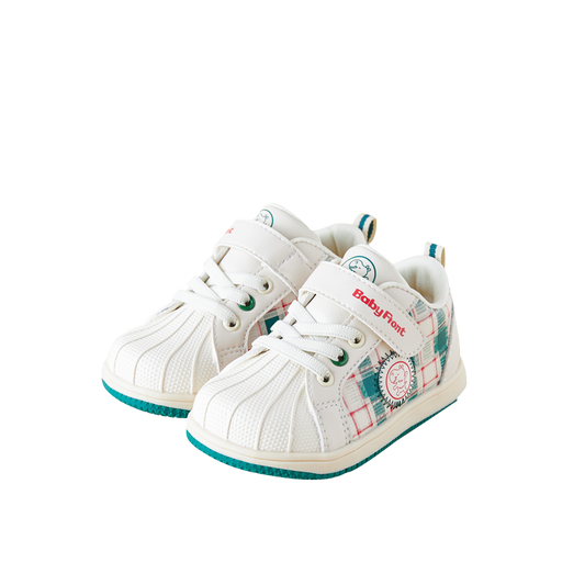 BabyFront 復古學步鞋 – 格紋拼接軟頭學步鞋